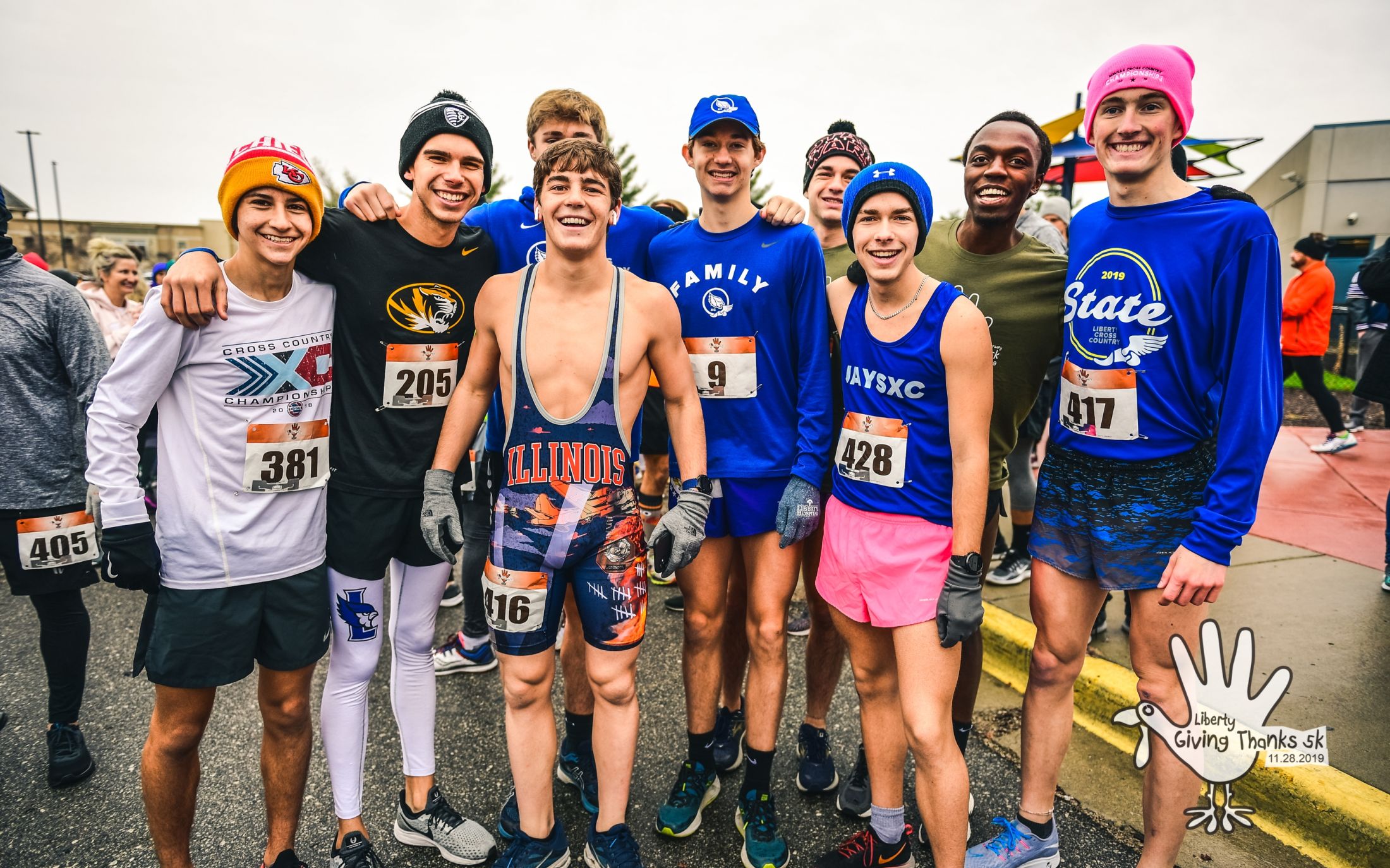 Liberty Giving Thanks group of college boys